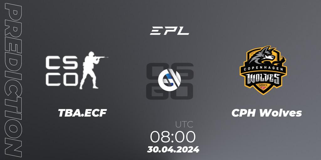 Prognoza TBA.ECF - CPH Wolves. 30.04.2024 at 08:00, Counter-Strike (CS2), European Pro League Season 17: Division 2