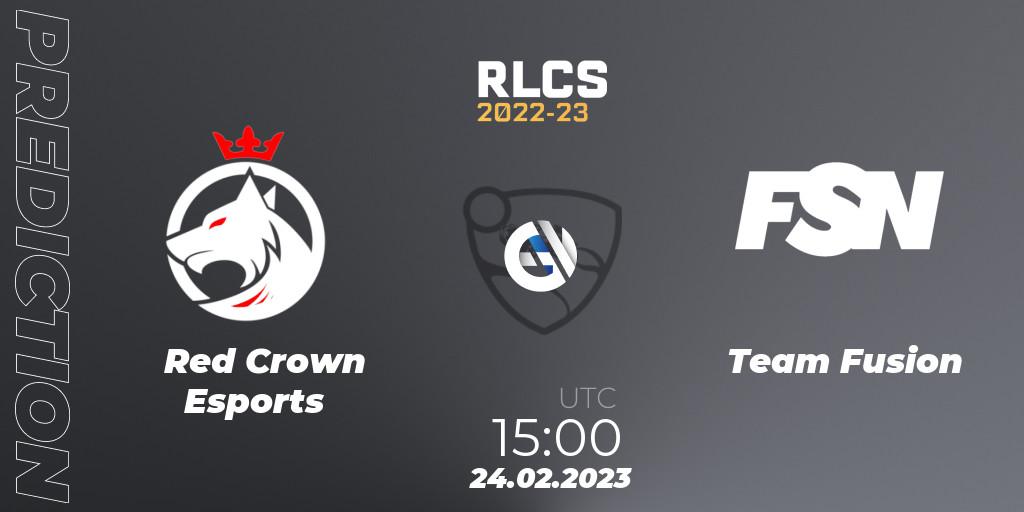 Prognoza Red Crown Esports - Team Fusion. 24.02.23, Rocket League, RLCS 2022-23 - Winter: Sub-Saharan Africa Regional 3 - Winter Invitational