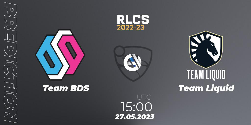 Prognoza Team BDS - Team Liquid. 27.05.2023 at 15:00, Rocket League, RLCS 2022-23 - Spring: Europe Regional 2 - Spring Cup