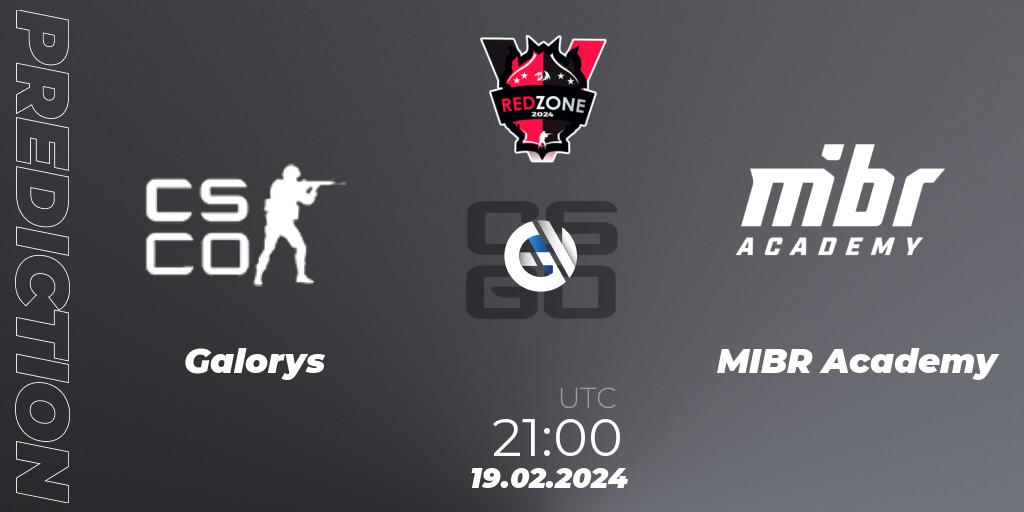 Prognoza Galorys - MIBR Academy. 22.02.2024 at 21:00, Counter-Strike (CS2), RedZone PRO League Season 1