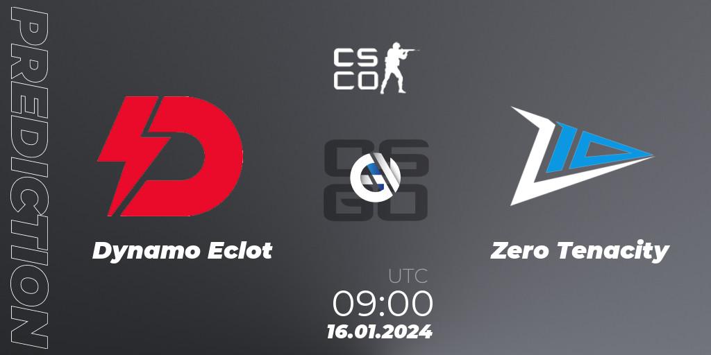 Prognoza Dynamo Eclot - Zero Tenacity. 16.01.2024 at 10:00, Counter-Strike (CS2), European Pro League Season 14: Division 2