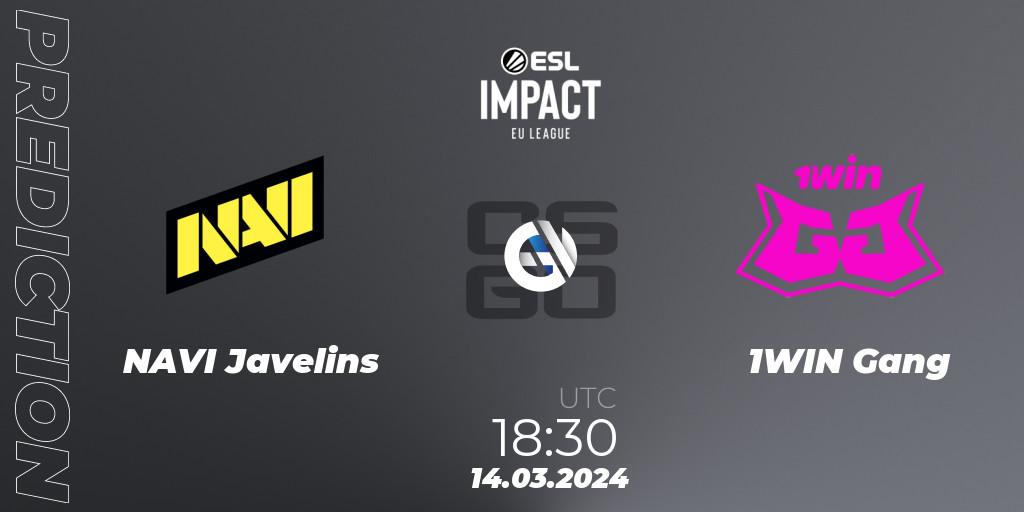 Prognoza NAVI Javelins - 1WIN Gang. 14.03.24, CS2 (CS:GO), ESL Impact League Season 5: Europe