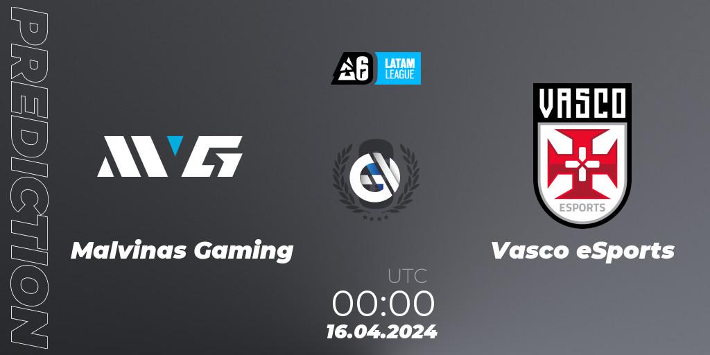 Prognoza Malvinas Gaming - Vasco eSports. 16.04.2024 at 00:00, Rainbow Six, LATAM League 2024 - Stage 1: LATAM South