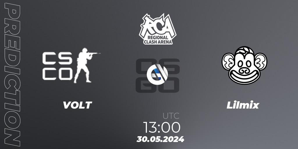 Prognoza VOLT - Lilmix. 30.05.2024 at 13:00, Counter-Strike (CS2), Regional Clash Arena Europe: Closed Qualifier
