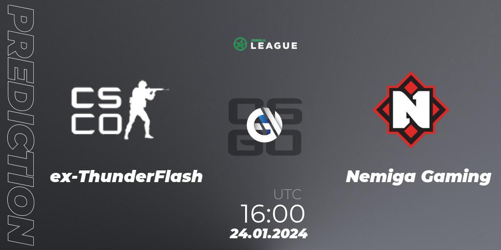 Prognoza ex-ThunderFlash - Nemiga Gaming. 24.01.2024 at 16:00, Counter-Strike (CS2), ESEA Season 48: Advanced Division - Europe