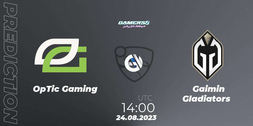 Prognoza OpTic Gaming - Gaimin Gladiators. 24.08.2023 at 14:00, Rocket League, Gamers8 2023