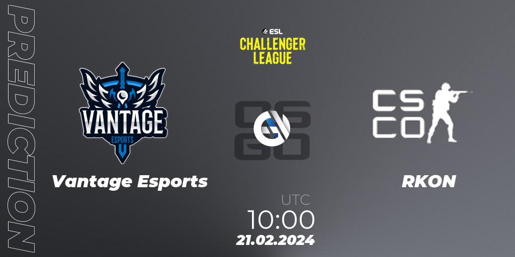 Prognoza Vantage Esports - RKON. 27.02.2024 at 09:00, Counter-Strike (CS2), ESL Challenger League Season 47: Oceania