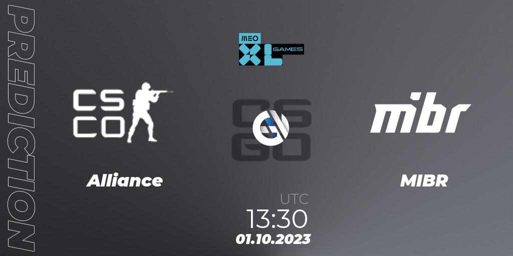 Prognoza Alliance - MIBR. 01.10.2023 at 13:30, Counter-Strike (CS2), XL Games 2023