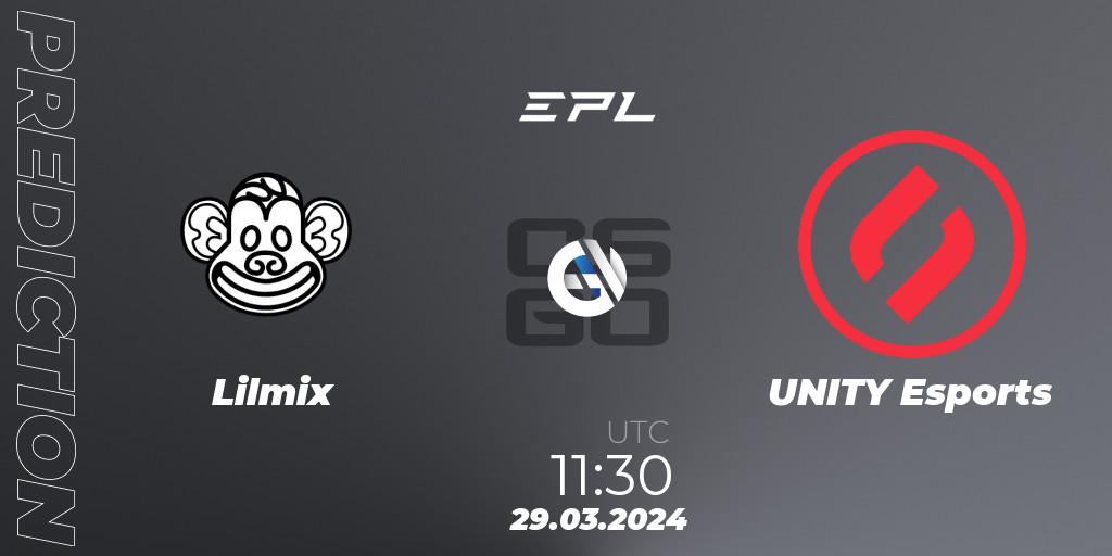 Prognoza Lilmix - UNITY Esports. 29.03.24, CS2 (CS:GO), European Pro League Season 16: Division 2