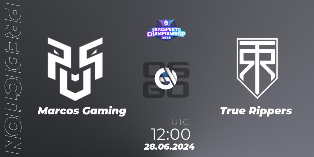 Prognoza Marcos Gaming - True Rippers. 28.06.2024 at 12:20, Counter-Strike (CS2), Skyesports Championship 2024: Indian Qualifier