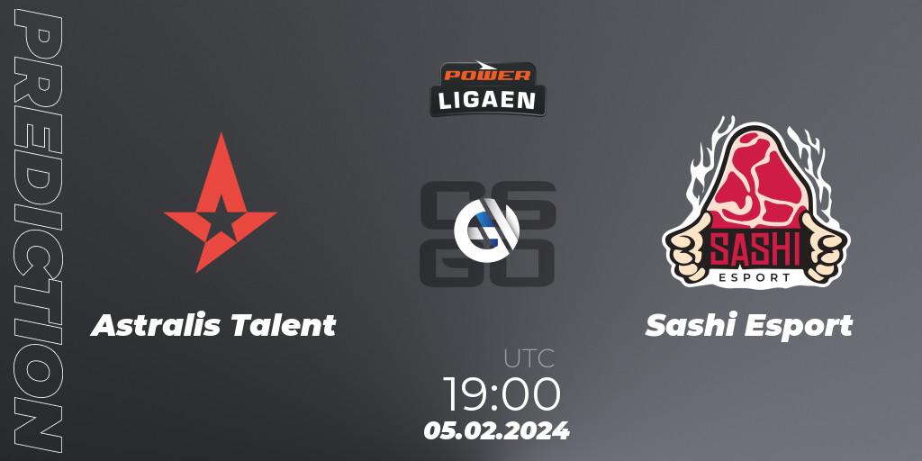 Prognoza Astralis Talent - Sashi Esport. 05.02.2024 at 19:00, Counter-Strike (CS2), Dust2.dk Ligaen Season 25