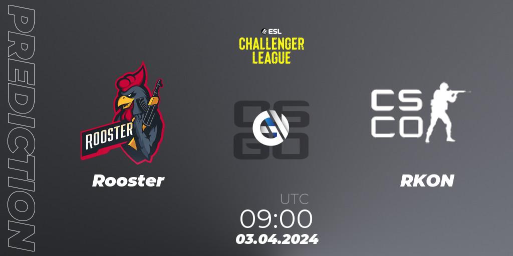Prognoza Rooster - RKON. 03.04.2024 at 09:00, Counter-Strike (CS2), ESL Challenger League Season 47: Oceania