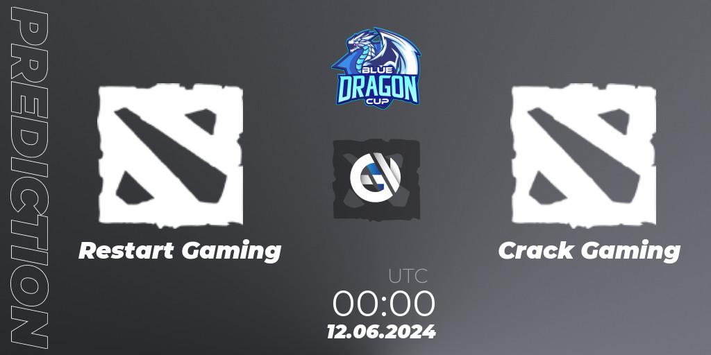 Prognoza Restart Gaming - Crack Gaming. 15.06.2024 at 00:00, Dota 2, Blue Dragon Cup