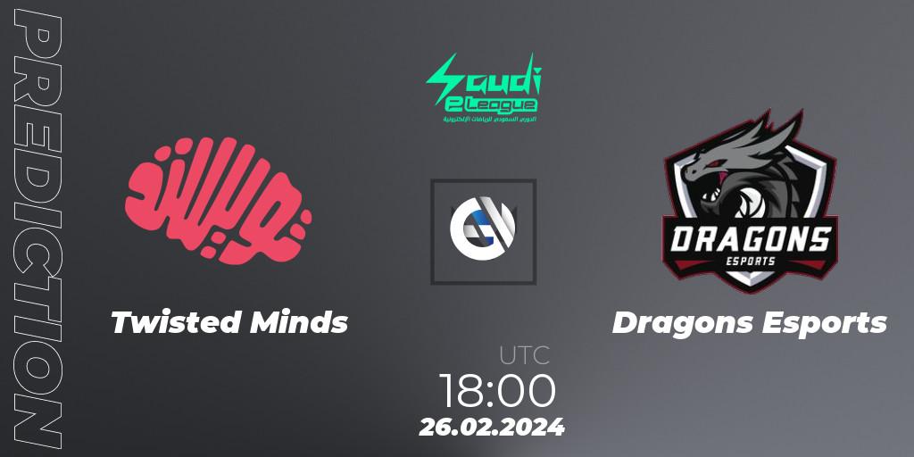Prognoza Twisted Minds - Dragons Esports. 26.02.2024 at 18:00, VALORANT, Saudi eLeague 2024: Major 1
