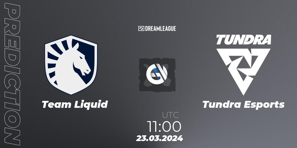 Prognoza Team Liquid - Tundra Esports. 23.03.24, Dota 2, DreamLeague Season 23: Western Europe Closed Qualifier