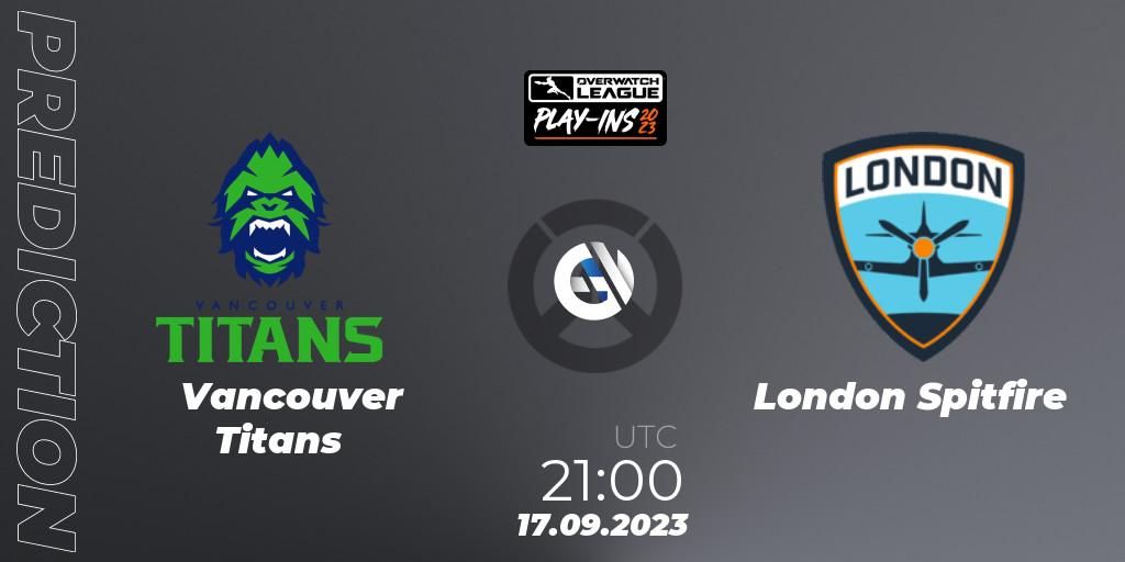 Prognoza Vancouver Titans - London Spitfire. 17.09.23, Overwatch, Overwatch League 2023 - Play-Ins
