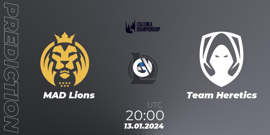 Prognoza MAD Lions - Team Heretics. 13.01.2024 at 20:15, LoL, LEC Winter 2024 - Regular Season