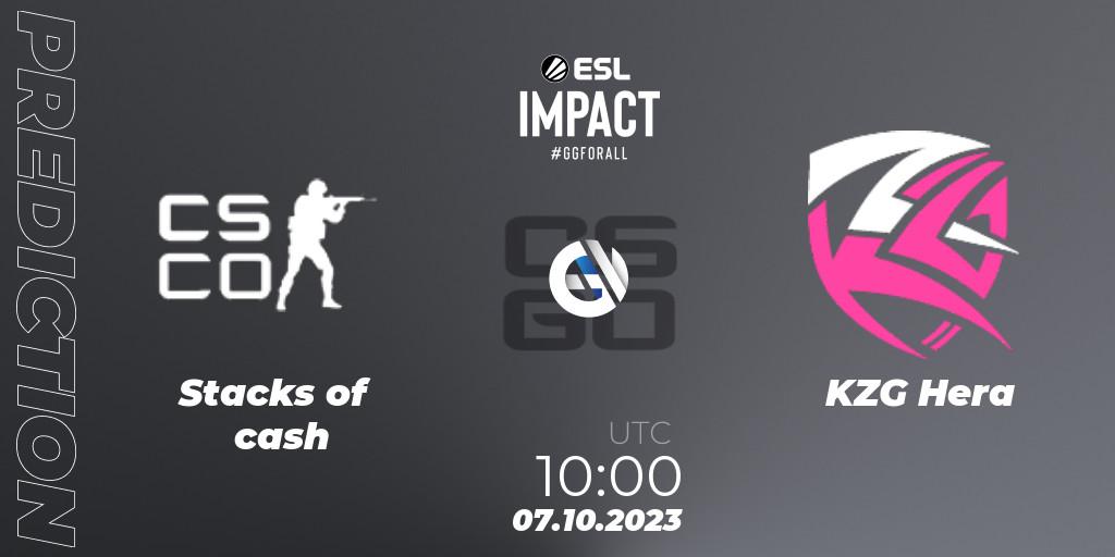 Prognoza Stacks of cash - KZG Hera. 07.10.2023 at 10:00, Counter-Strike (CS2), ESL Impact League Season 4: Asian Qualifier