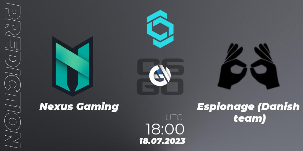Prognoza Nexus Gaming - Espionage. 18.07.2023 at 18:00, Counter-Strike (CS2), CCT North Europe Series #6