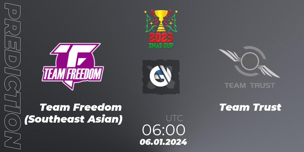 Prognoza Team Freedom (Southeast Asian) - Team Trust. 06.01.2024 at 06:00, Dota 2, Xmas Cup 2023