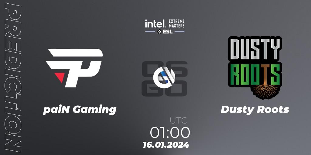 Prognoza paiN Gaming - Dusty Roots. 16.01.2024 at 00:45, Counter-Strike (CS2), Intel Extreme Masters China 2024: South American Open Qualifier #2