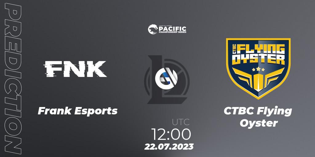 Prognoza Frank Esports - CTBC Flying Oyster. 22.07.2023 at 12:00, LoL, PACIFIC Championship series Group Stage