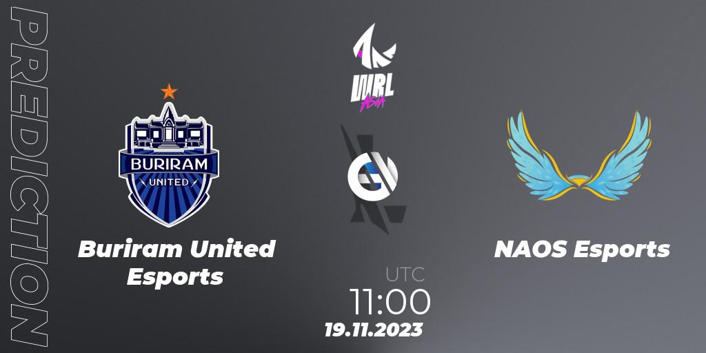 Prognoza Buriram United Esports - NAOS Esports. 19.11.23, Wild Rift, WRL Asia 2023 - Season 2 - Regular Season
