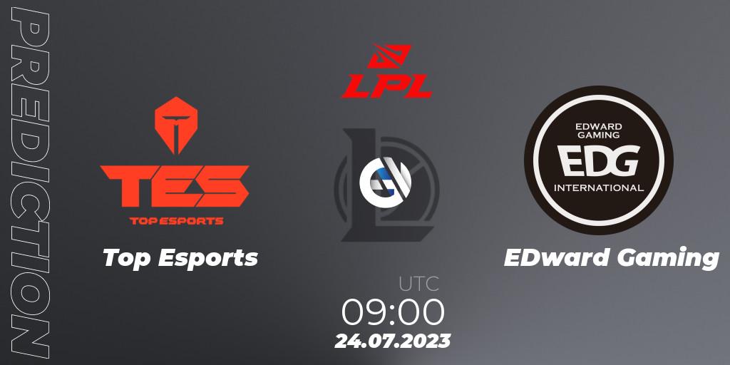 Prognoza Top Esports - EDward Gaming. 24.07.2023 at 09:00, LoL, LPL Summer 2023 - Playoffs