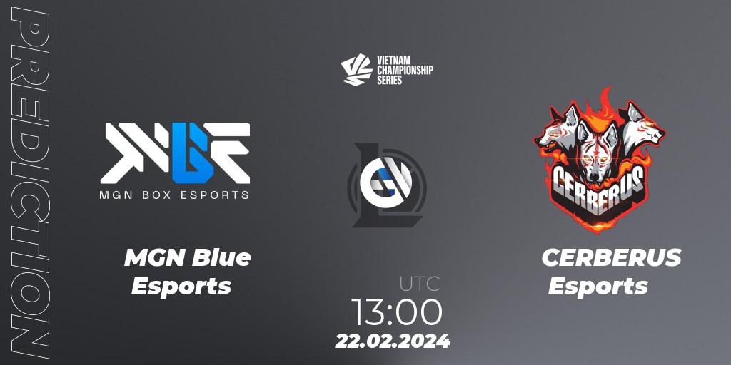 Prognoza MGN Blue Esports - CERBERUS Esports. 22.02.2024 at 13:00, LoL, VCS Dawn 2024 - Group Stage