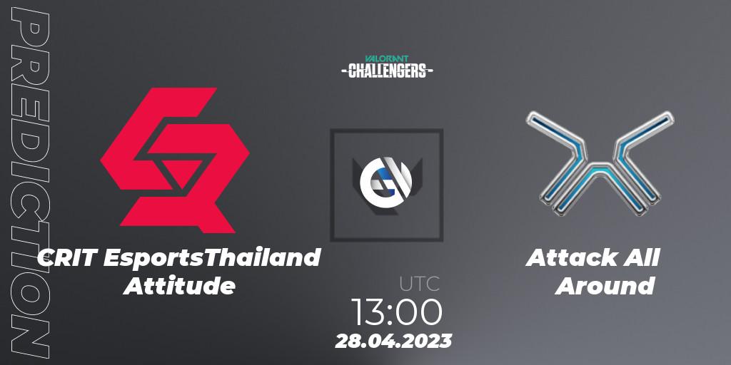 Prognoza CRIT EsportsThailand Attitude - Attack All Around. 28.04.2023 at 13:00, VALORANT, VALORANT Challengers 2023: Thailand Split 2 - Regular Season