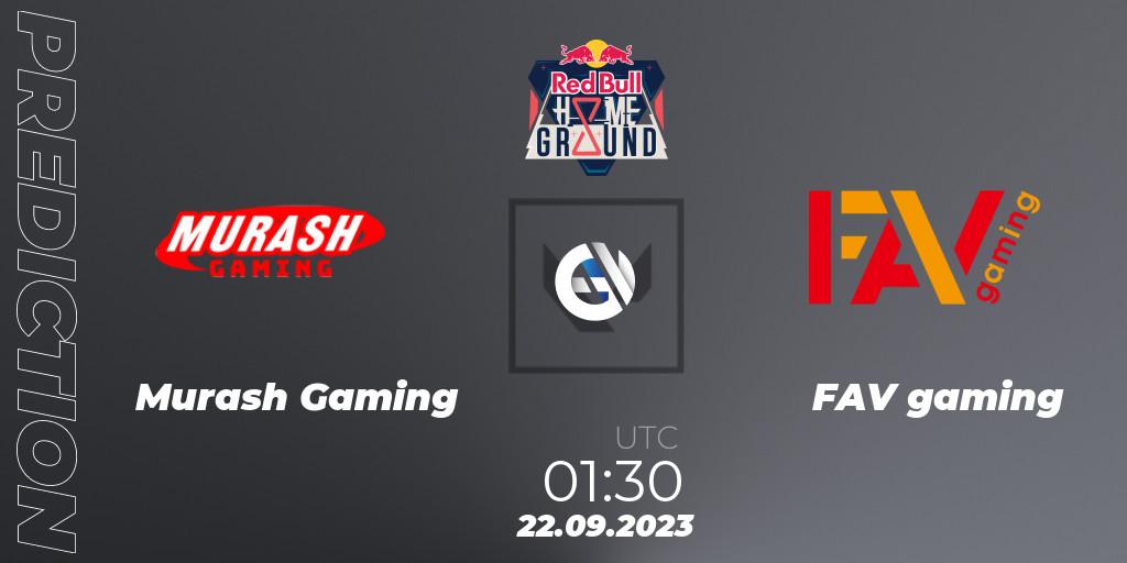Prognoza Murash Gaming - FAV gaming. 22.09.2023 at 01:30, VALORANT, Red Bull Home Ground #4 - Japanese Qualifier