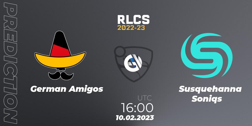 Prognoza German Amigos - Susquehanna Soniqs. 10.02.2023 at 16:00, Rocket League, RLCS 2022-23 - Winter: Europe Regional 2 - Winter Cup