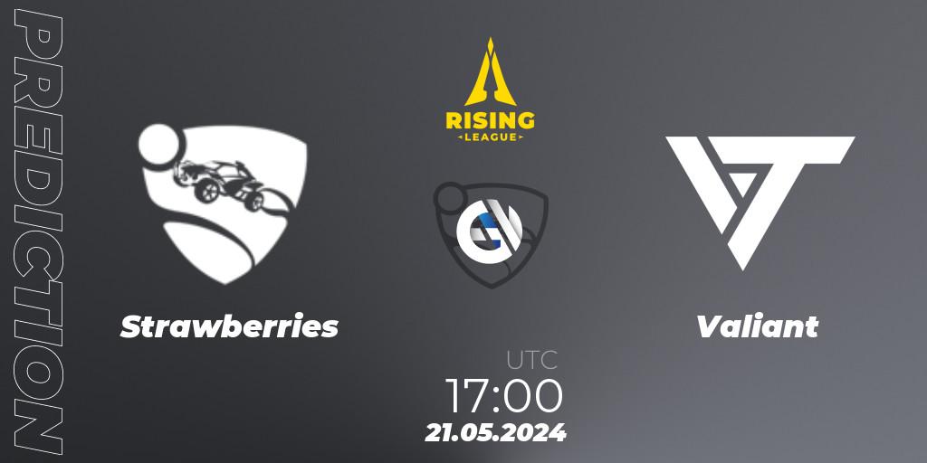 Prognoza Strawberries - Valiant. 21.05.2024 at 17:00, Rocket League, Rising League 2024 — Split 1 — Main Event