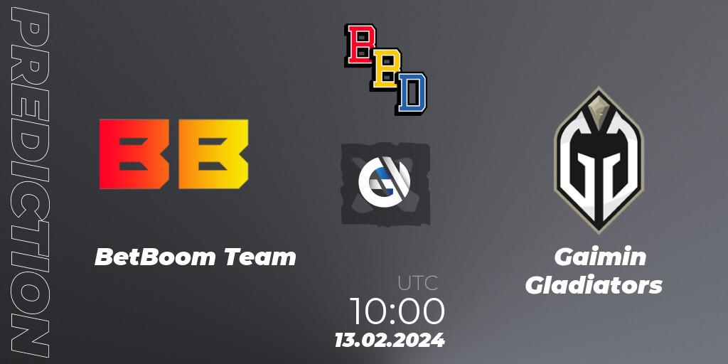 Prognoza BetBoom Team - Gaimin Gladiators. 13.02.24, Dota 2, BetBoom Dacha Dubai 2024