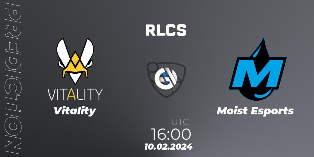 Prognoza Vitality - Moist Esports. 10.02.2024 at 16:00, Rocket League, RLCS 2024 - Major 1: Europe Open Qualifier 1