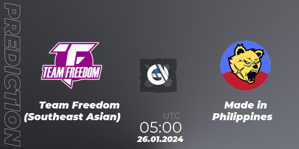 Prognoza Team Freedom (Southeast Asian) - Made in Philippines. 28.01.2024 at 06:59, Dota 2, New Year Cup 2024