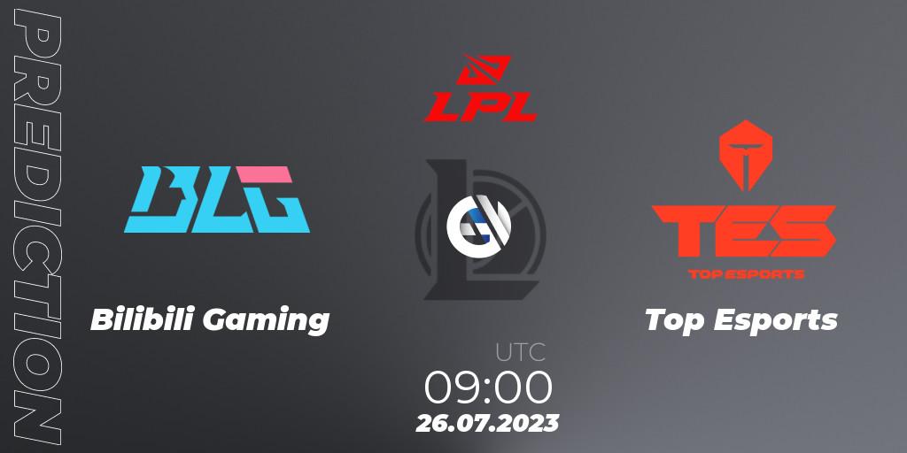 Prognoza Bilibili Gaming - Top Esports. 26.07.2023 at 09:00, LoL, LPL Summer 2023 - Playoffs