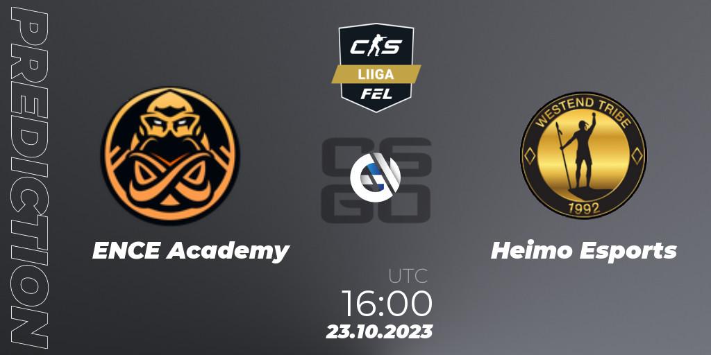 Prognoza ENCE Academy - Heimo Esports. 23.10.2023 at 16:00, Counter-Strike (CS2), Finnish Esports League Season 11