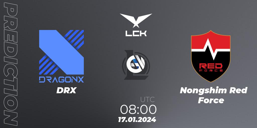 Prognoza DRX - Nongshim Red Force. 17.01.2024 at 08:15, LoL, LCK Spring 2024 - Group Stage
