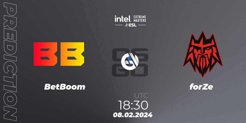 Prognoza BetBoom - forZe. 08.02.24, CS2 (CS:GO), Intel Extreme Masters China 2024: European Closed Qualifier