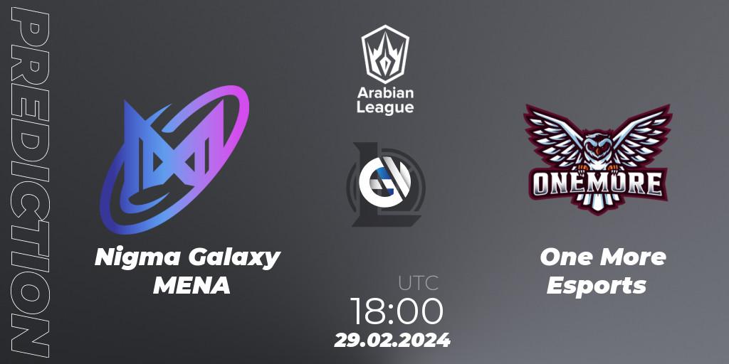 Prognoza Nigma Galaxy MENA - One More Esports. 29.02.24, LoL, Arabian League Spring 2024