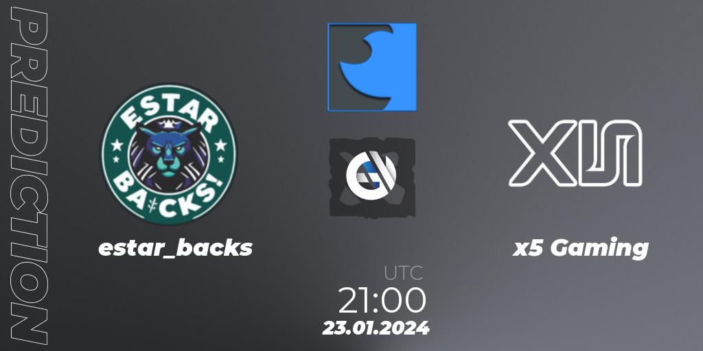 Prognoza estar_backs - x5 Gaming. 23.01.2024 at 21:29, Dota 2, FastInvitational DotaPRO Season 2
