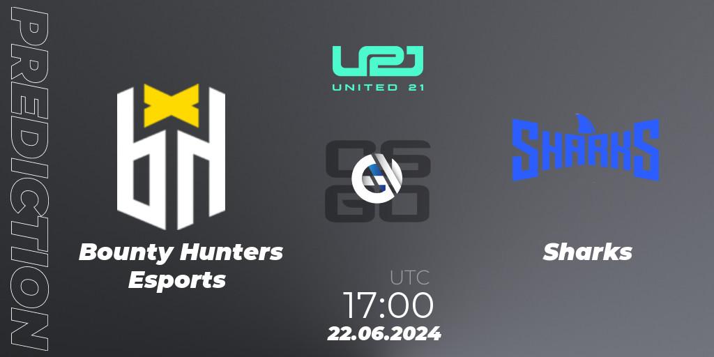 Prognoza Bounty Hunters Esports - Sharks. 20.06.2024 at 20:30, Counter-Strike (CS2), United21 South America Season 1