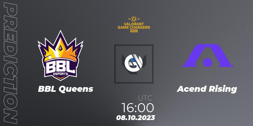Prognoza BBL Queens - Acend Rising. 08.10.2023 at 16:00, VALORANT, VCT 2023: Game Changers EMEA Stage 3 - Playoffs