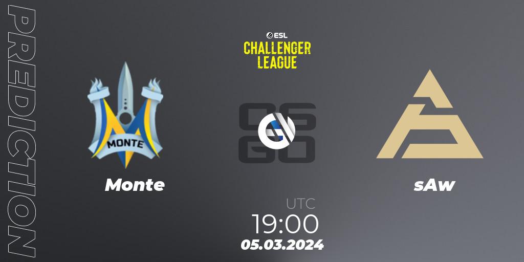 Prognoza Monte - sAw. 05.03.24, CS2 (CS:GO), ESL Challenger League Season 47: Europe