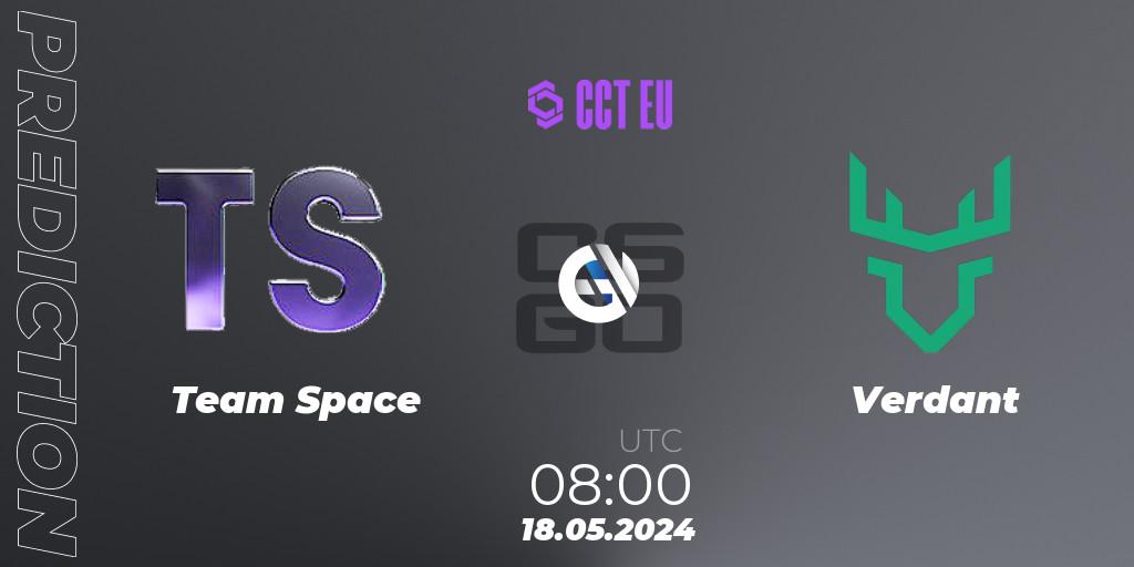 Prognoza Team Space - Verdant. 18.05.2024 at 08:00, Counter-Strike (CS2), CCT Season 2 European Series #3