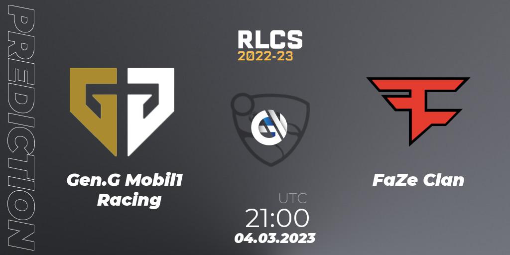 Prognoza Gen.G Mobil1 Racing - FaZe Clan. 04.03.2023 at 21:35, Rocket League, RLCS 2022-23 - Winter: North America Regional 3 - Winter Invitational