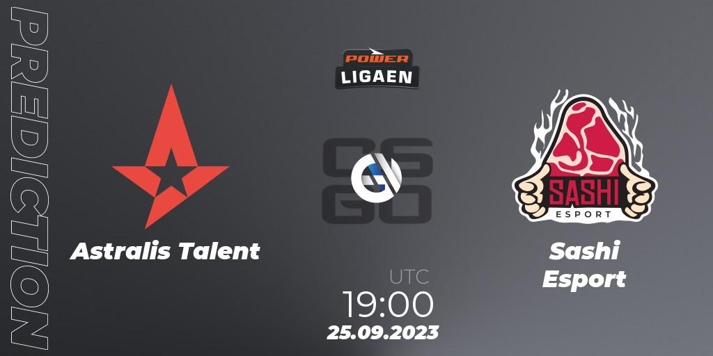 Prognoza Astralis Talent - Sashi Esport. 25.09.2023 at 19:00, Counter-Strike (CS2), POWER Ligaen Season 24 Finals