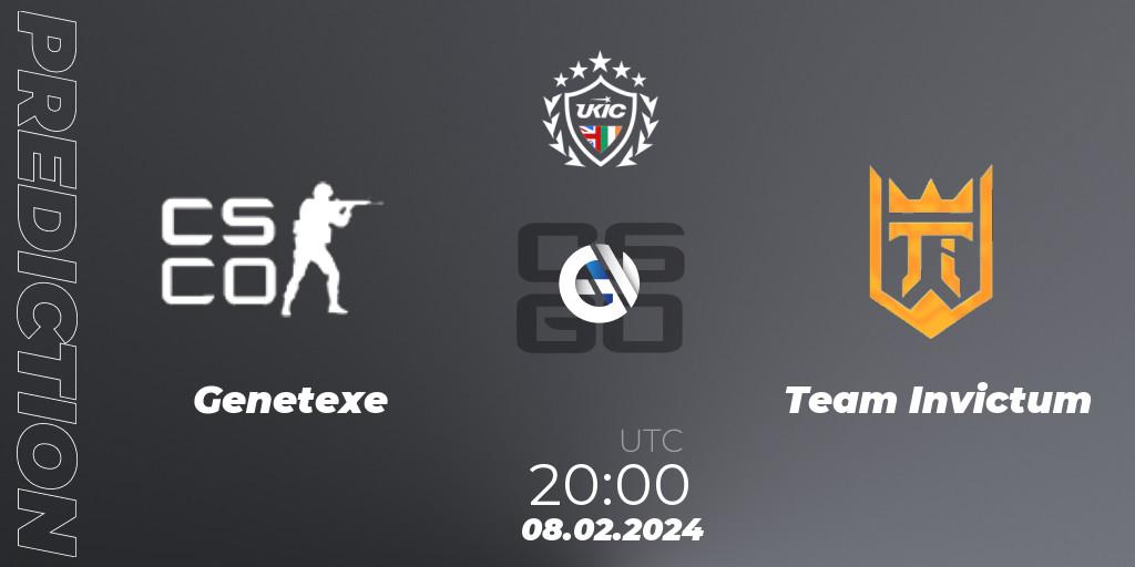 Prognoza Genetexe - Team Invictum. 08.02.2024 at 20:00, Counter-Strike (CS2), UKIC League Season 1: Division 1
