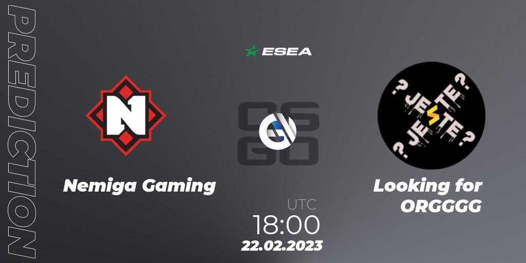 Prognoza Nemiga Gaming - JESTE. 22.02.2023 at 18:00, Counter-Strike (CS2), ESEA Season 44: Advanced Division - Europe
